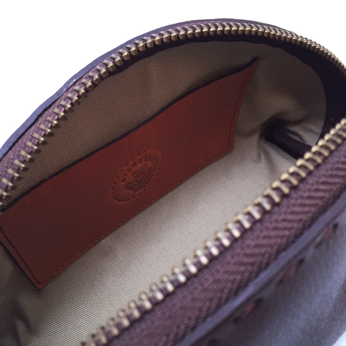 Clutch Tasche aus Glattleder, chocolate