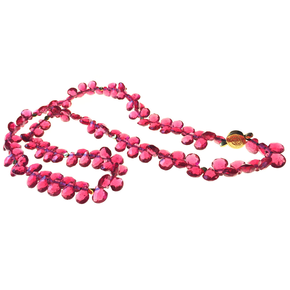 Halskette mit Glas-perlen  / Sterling Silber / vergoldet