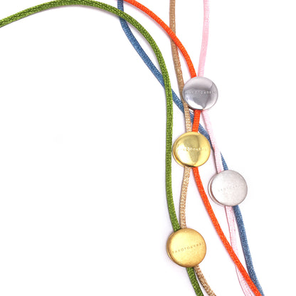 Armband Zebu Horn mit Satin Kordel Sterling Silber / vergoldet