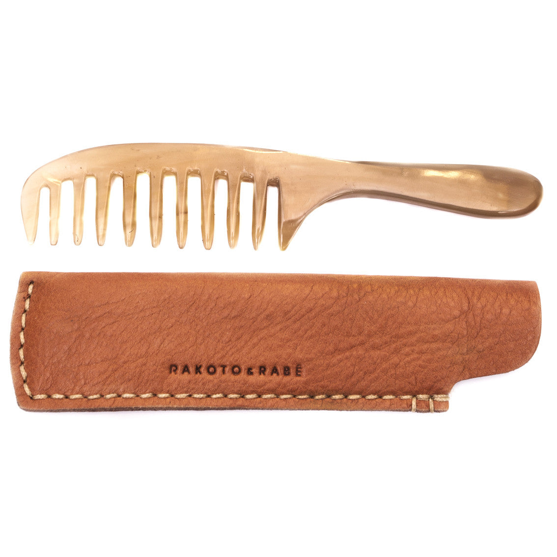 Hornkamm mit Leder Etui