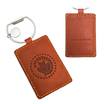 Schlüsselring mit Karten Lederetui