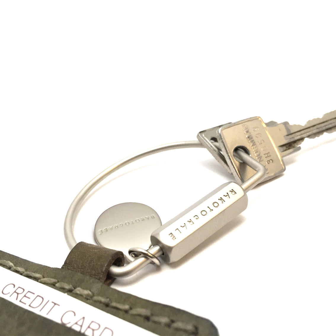 Schlüsselring mit Karten Lederetui