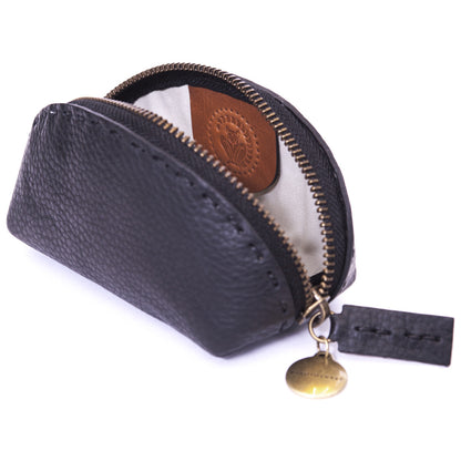 Clutch  aus Glattleder, schwarz