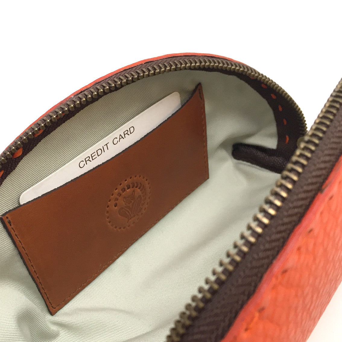 Clutch Tasche  aus Glattleder, orange