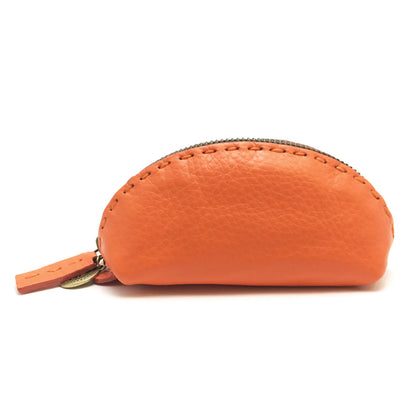 Clutch Tasche  aus Glattleder, orange
