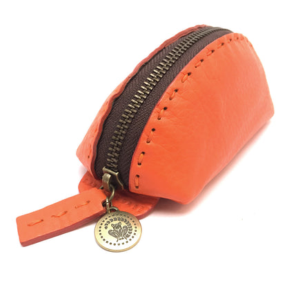 Clutch Tasche  aus Glattleder, orange