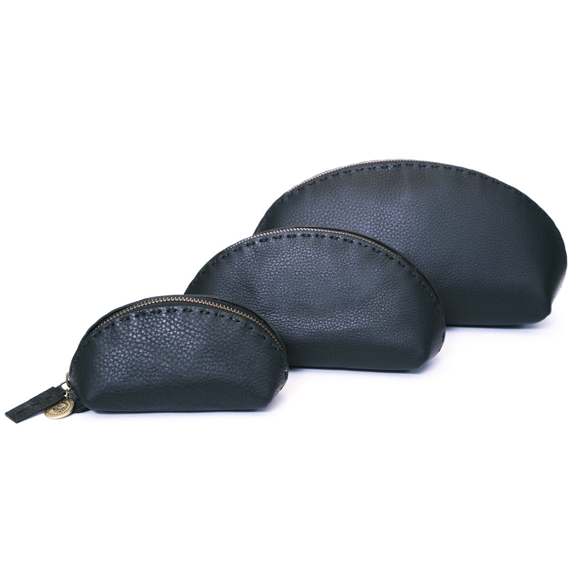 Clutch  aus Glattleder, schwarz