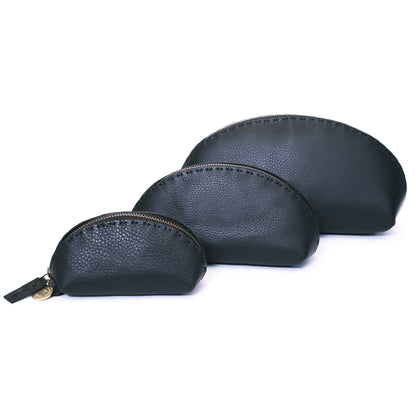 Clutch  aus Glattleder, schwarz