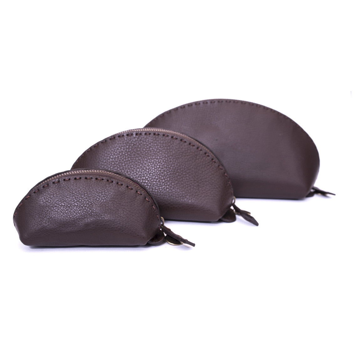 Clutch Tasche aus Glattleder, chocolate