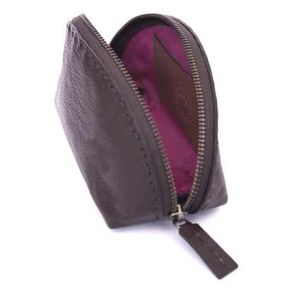 Clutch Tasche aus Glattleder, chocolate