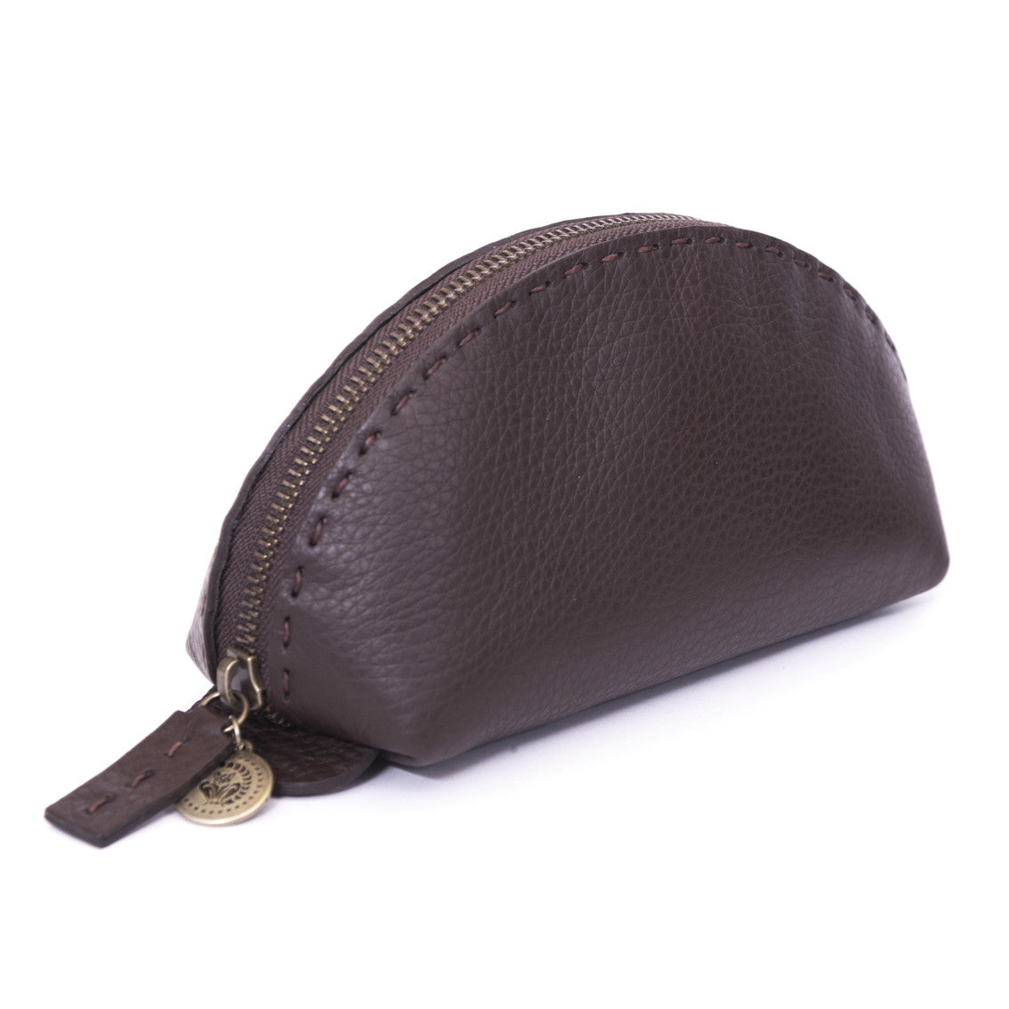Clutch Tasche aus Glattleder, chocolate