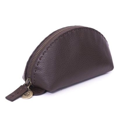 Clutch Tasche aus Glattleder, chocolate