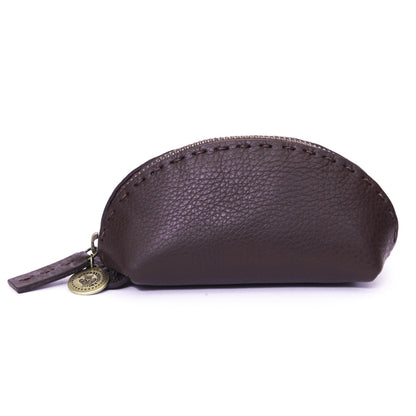 Clutch Tasche aus Glattleder, chocolate