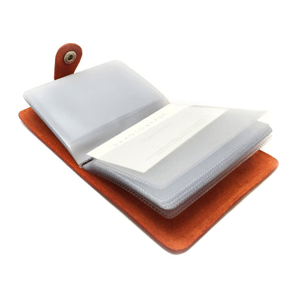 Visitenkarten Leder Etui Tawan in Orange, Chocolate, Olive und Schwarz